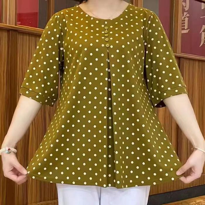 【L-5XL】Ženski top s točkastim izrezom
