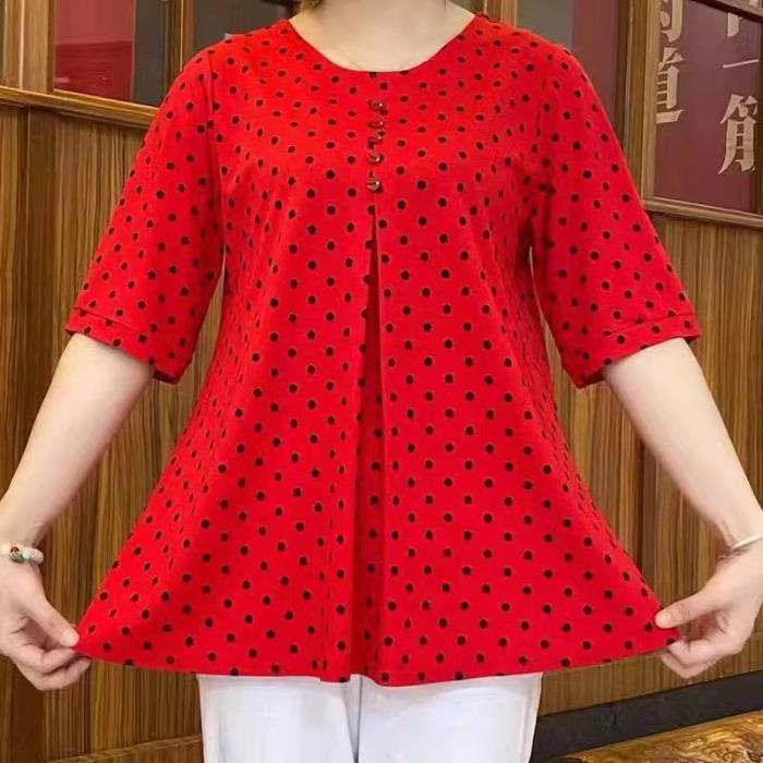 【L-5XL】Ženski top s točkastim izrezom
